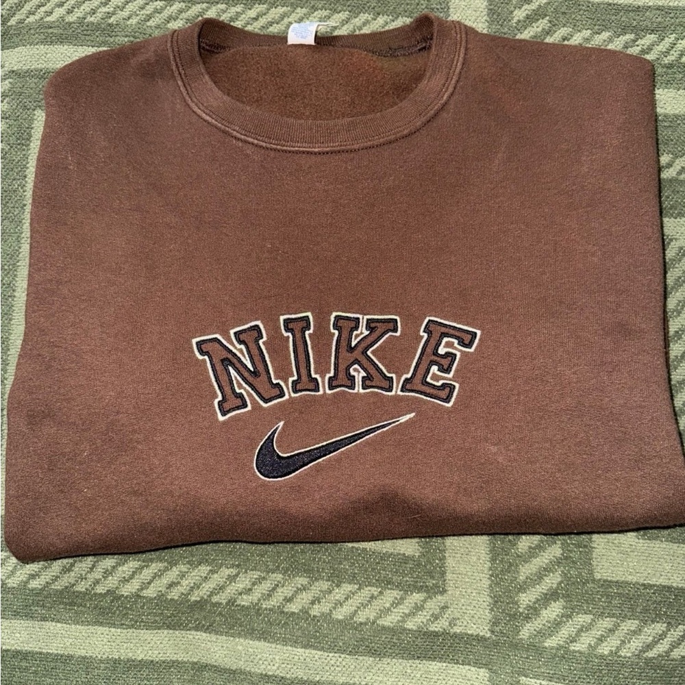 Custom Nike Letters Brown Sweatshirt